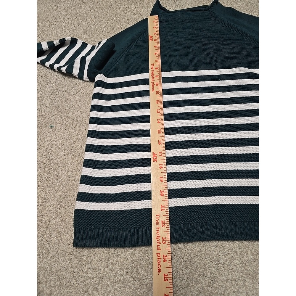 Alice Walk Womens Cotton Mock Neck Green Stripe Sweater Discontinued Color Sz S - Picture 9 of 11